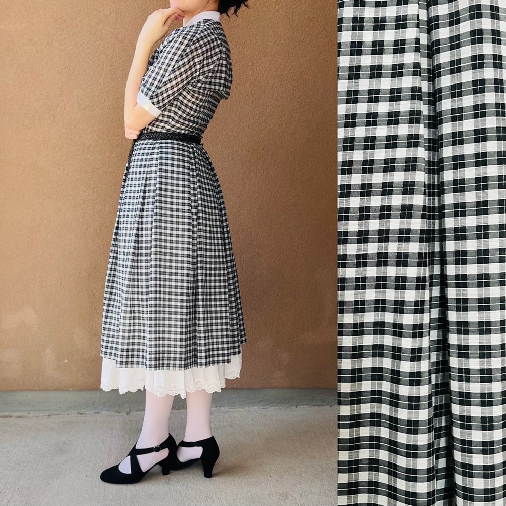 🥂RARE🥂 Misses’ Gingham Cotton Dress — True 1950’s Vintage